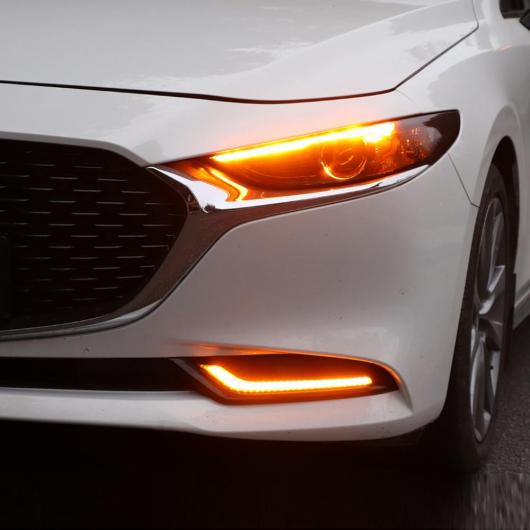 AL適用:MAZDA3アクセラ20192020LEDデイタイムランニングライトデイライトフォグランプターンシグナルライトホワイトイエローブルーAL-MM-5471