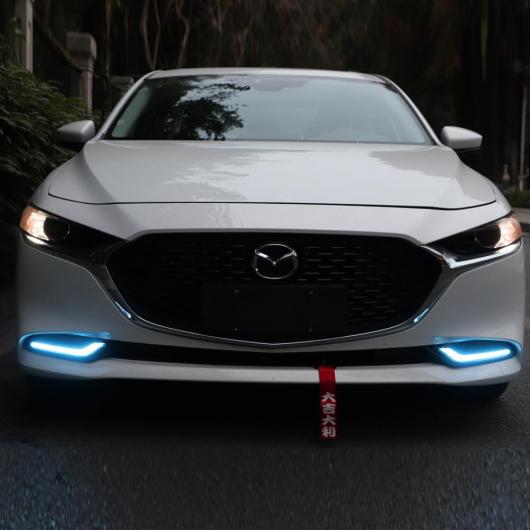 AL適用:MAZDA3アクセラ20192020LEDデイタイムランニングライトデイライトフォグランプターンシグナルライトホワイトイエローブルーAL-MM-5471