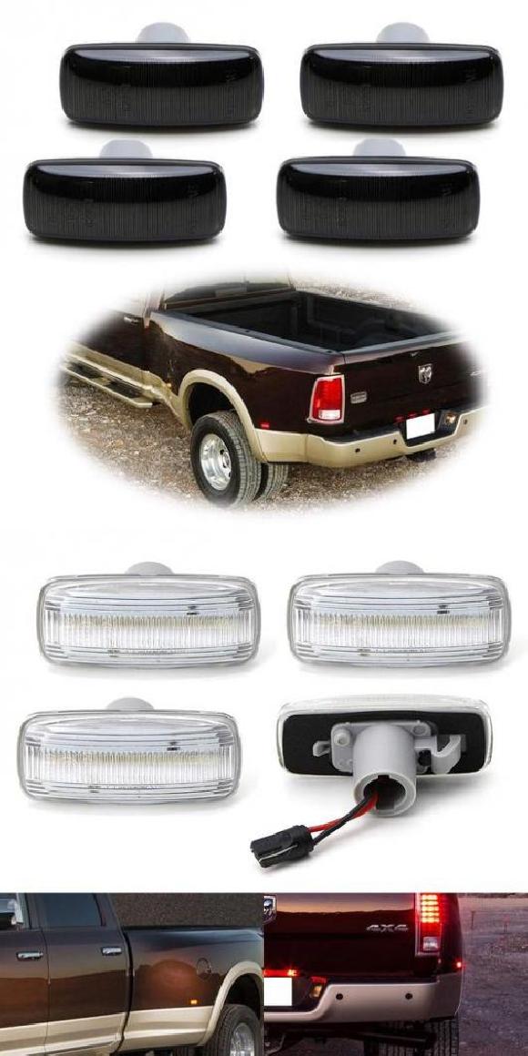 4ピース ライト アンバー/レッド フル LED トランク ベッド マーカー ライト 適用: ダッジ・ラム 2500HD 3500HD 2010-18 トラック ダブル ホイール サイド フェンダー スモーク・クリア AL-MM-5678 AL Car light