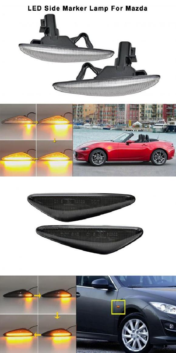 ダイナミック アンバー LED フロント サイドマーカー ライト 適用: マツダ MX-5 MX-6 16-アップ RX8 09-12 日産 ダイナミック クリアレンズ・ダイナミック スモークレンズ AL-MM-5714 AL Car light
