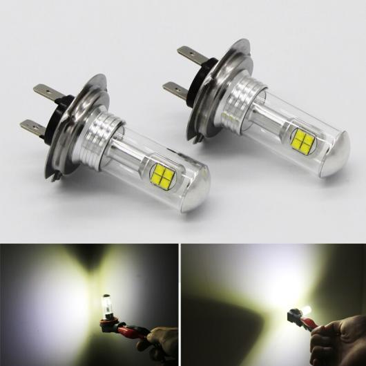 2ピース 8LED H7 6000K 80W DC12-24V フォグライト シグナル ライト ホワイト リード ライト オート ヘッドランプ LED ライト AL-MM-5760 AL Car light