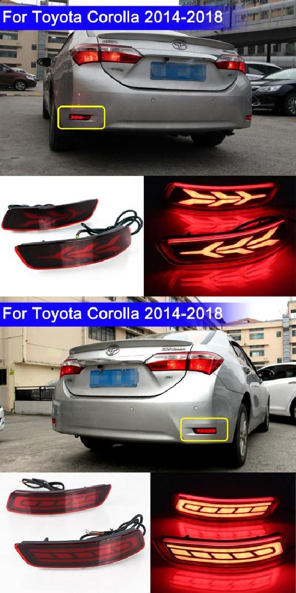 LED リア バンパー リフレクター ライト 適用: トヨタ カローラ アルティス 2014-2018 ドライビング ライト ブレーキ ライト ダイナミック ターン ライト モデル A・モデル B AL-MM-5788 AL Car light｜オートパーツエージェンシー
