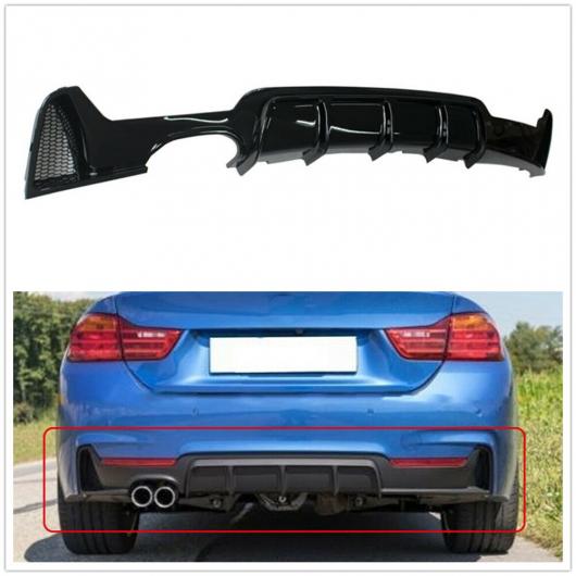 リア バンパー ディフューザー リップ 1 サイド デュアル エキゾースト パイプ トランク ロワー スポイラー チン カバー 適用: BMW 4シリーズ F32 2014-2016 光沢ブラック ピアノブラック AL-MM-7957 AL Exterior parts for cars