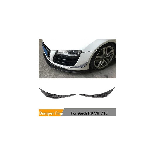 1ペア カーボンファイバー フロント バンパー 装飾 フィン カナード スポイラー 適用: アウディ/AUDI R8 V8 V10 2008-2015 AL-MM-8163 AL Exterior parts for cars