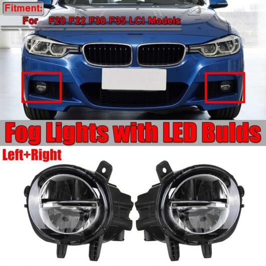 ペア フロント LED フォグライト フォグランプ DRL ドライビング ランプ 適用:-BMW F20 F22 F30 F35 LCI W LED バルブ 63177248911 63177248912 ブラック AL-MM-8366 AL Car light|オートパーツエージェンシー