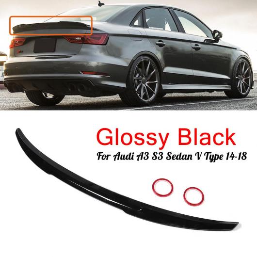 ABS 光沢ブラック リア トランク スポイラー ウイング 適用: アウディ/AUDI A3 S3 セダン V タイプ 2014-2018 ハイキック AL-MM-8263 AL Exterior parts for cars｜オートパーツエージェンシー