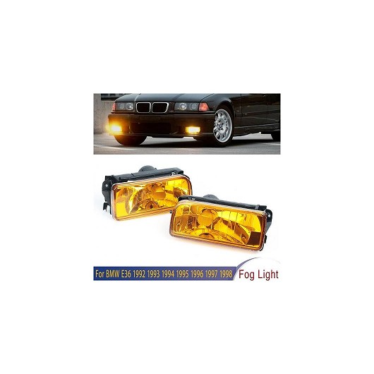 1ペア フロント バンパー フォグライト ランプ クリア レンズ 適用: BMW E36 1992 1993 1994 1995 1996 1997 1998 63178357389 53178357390 左・右 AL-MM-8363 AL Car light