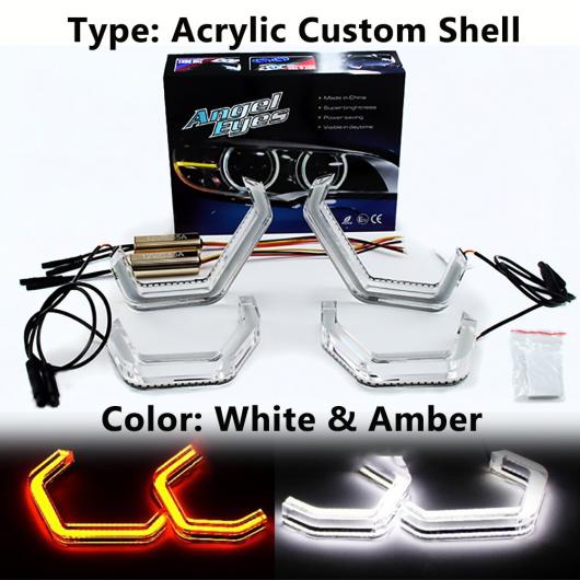 4ピース M4 LED クリスタル エンジェル アイ キット アイ キット 適用: BMW 4 5シリーズ E60 E61F32 F33 F36 F82 F83 M4 M5 F10 F11 F18 G30 F90 イエロー AL-MM-8475 AL Car light｜オートパーツエージェンシー