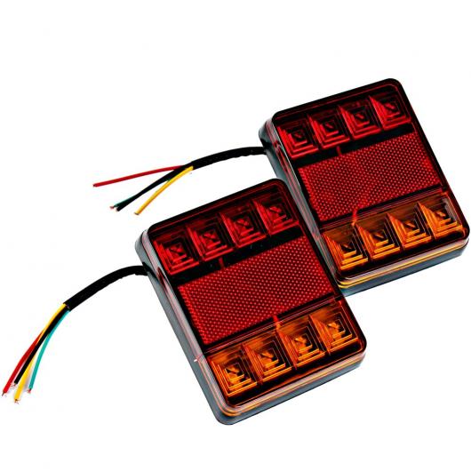 テールライト DC 12V 防水 ワーニング ライト 2ピース/セット 8 LED テールライト リア ランプ リア パーツ 適用: トレーラー トラック ボート AL-MM-8627 AL Car light｜オートパーツエージェンシー