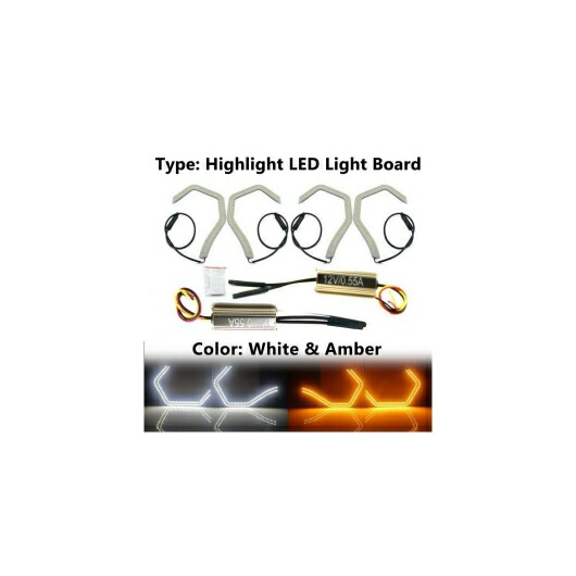 4ピース M4 LED クリスタル エンジェル アイ キット アイ キット 適用: BMW 4 5シリーズ E60 E61F32 F33 F36 F82 F83 M4 M5 F10 F11 F18 G30 F90 シェードなし イエロー AL-MM-8475 AL Car light