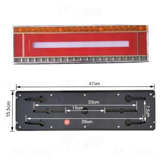 トラック リア テールライト LED トレーラー テールライト 防水 フロー ステアリング ブレーキ リバース トラフィック フォグランプ ユニバーサル D 47cm AL-MM-8741 AL Car light