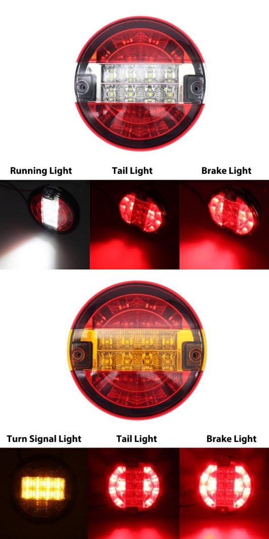 12V-24V 20LED テールライト リア ブレーキ ストップ ライト ターンシグナルランプ ラウンド ハンバーガー バルブ 1ピース レッド ホワイト 1・1ピース レッド イエロー 1 12V-24V AL-MM-8745 AL Car light