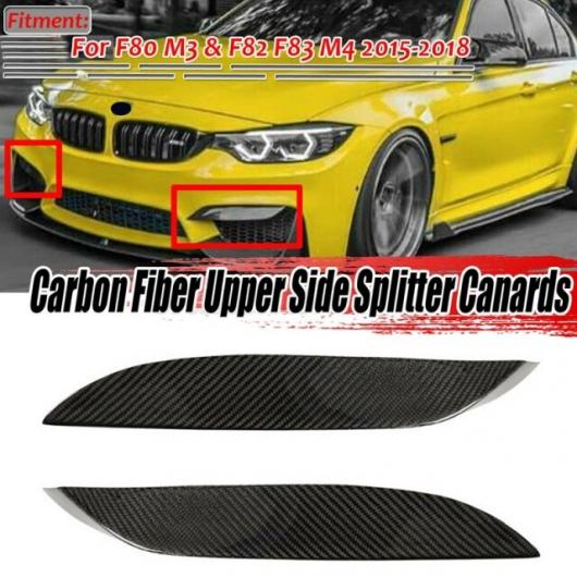 リアル カーボンファイバー フロント バンパー サイド スプリッタ カナード リップ スポイラー 適用:-BMW F80 M3 F82 F83 M4 2015-2018 カーボン AL-NN-0841 AL Exterior parts for cars