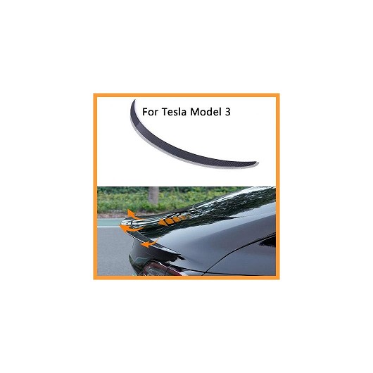 リア トランク スポイラー 適用: テスラ/TESLA モデル 3 2017-2021 リア トランク リップ カーボンファイバー ABS ウイング マット カーボンファイバー～マットブラック AL-NN-0813 AL Exterior parts for cars