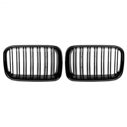 ペア フロント スポーツ グリル レーシング 適用: BMW E36 318 328 328 1992 1993 1994 1995 1996 光沢ブラック ダブルライン AL-NN-1117 AL Exterior parts for cars