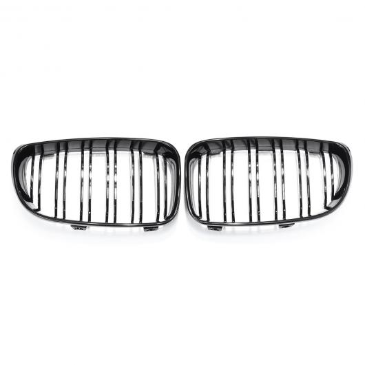 ペア ABS フロント グリル 適用: BMW 1シリーズ E81 E82 E87 E88 2007 2008 2009 2010 2011 2012 2013 光沢ブラック ダブルライン AL-NN-1126 AL Exterior parts for cars