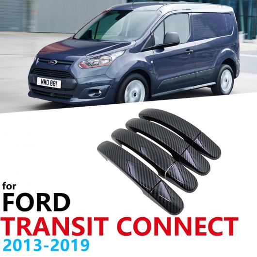 光沢ブラック カーボンファイバー ドア ハンドル 保護 カバー ドア 適用: フォード/FORD トランジット コネクト MK2 ワゴン 2013～2019 AL-NN-2667 AL Exterior parts cars 10,323円
