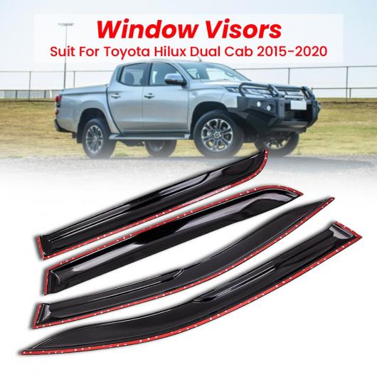 ALサイドウインドウバイザーウェザーシールド適用:トヨタハイラックス20152016201720182019ウィンドレインガードAL-NN-4333