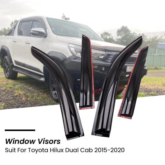 ALサイドウインドウバイザーウェザーシールド適用:トヨタハイラックス20152016201720182019ウィンドレインガードAL-NN-4333