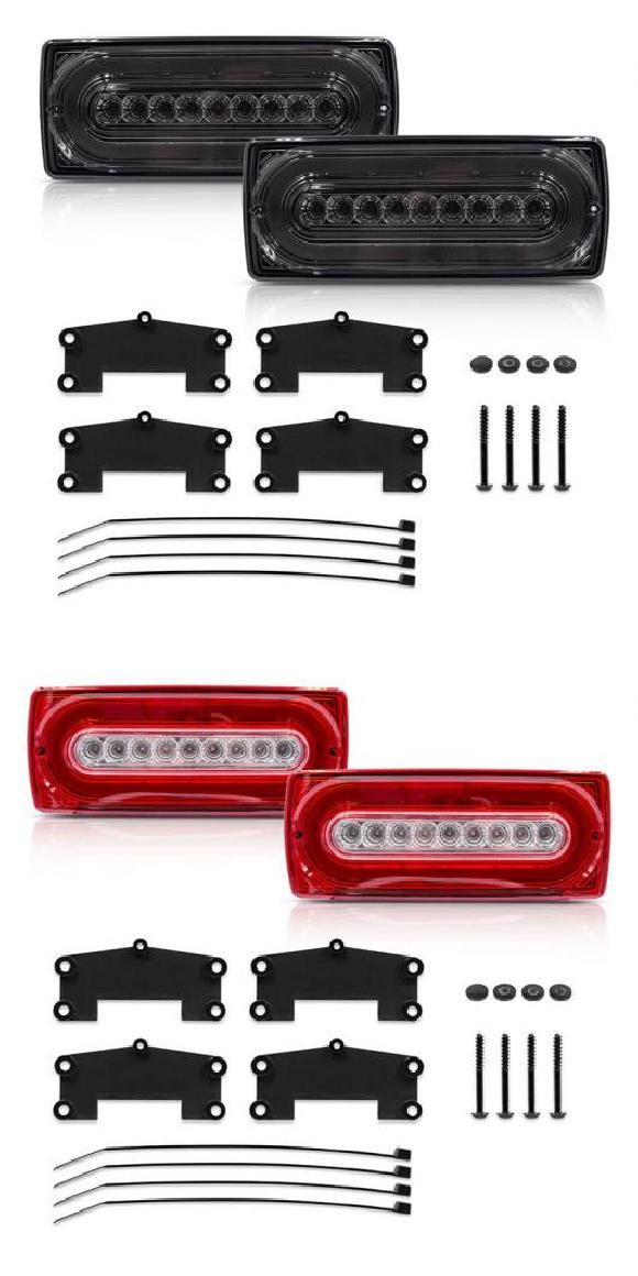 適用: メルセデス・ベンツ W463 Gクラス G500 G550 G55 AMG 1990-2018 スモーク LED 3D リア ランニング ブレーキ ウインカー テールライト キット ランプ スモーク・クリア AL-NN-5313 AL Car light