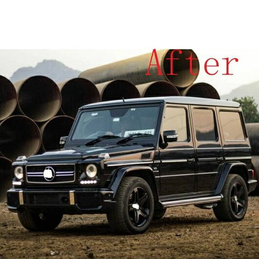 Gクラス W463 G63 ボディ キット 適用: W463 G350 G400 G540 G55 G63 フル セット PP 素材 フロント バンパー グリル オーバー フェンダー 1990-2018 ブラック AL-NN-5314 AL Exterior parts for cars 389,291円