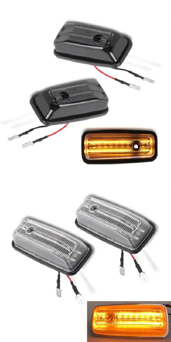 2ピース 12V ダイナミック LED ウインカー インジケーター リピーター ランプ サイド マーカー ライト 適用: メルセデス・ベンツ W461 W463 Gクラス G500 ブラック・ホワイト AL-NN-5330 AL Car light