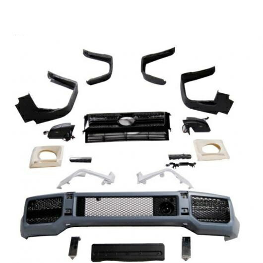 Gクラス W463 ボディ キット 適用: G500 G550 G63 フロント バンパー オーバー フェンダー グリル PP 素材 2008以降 AL-NN-5348 AL Exterior parts for cars