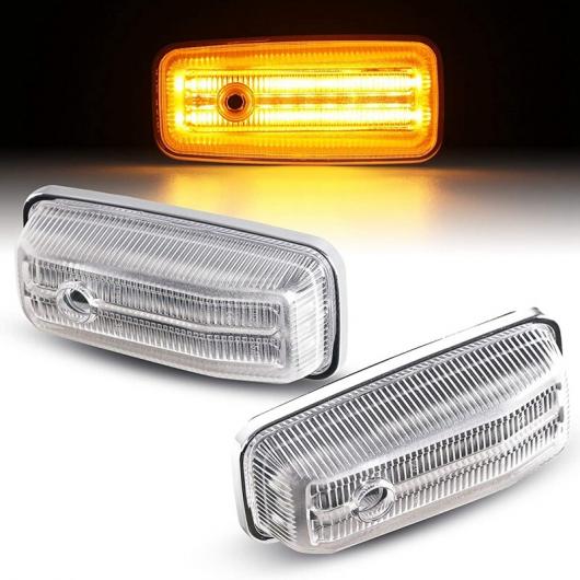 2ピース LED サイド マーカー ライト アセンブリ ウインカー ランプ 適用: メルセデス・ベンツ W463 Gクラス 1986-2002 クリア レンズ AL-NN-5504 AL Car light|オートパーツエージェンシー