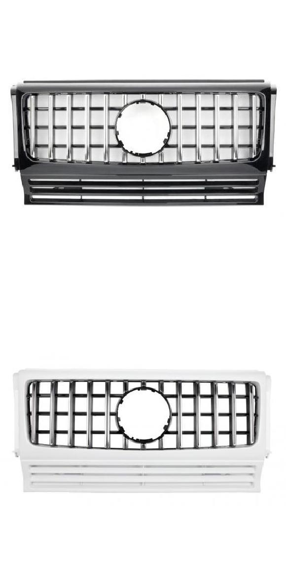 ABS プラスチック フロント バンパー レーシング グリル 適用: メルセデス・ベンツ Gクラス W463 G500 G63 G65 G800 1990-2018 エンブレム ブラック・ホワイト AL-NN-5579 AL Exterior parts for cars