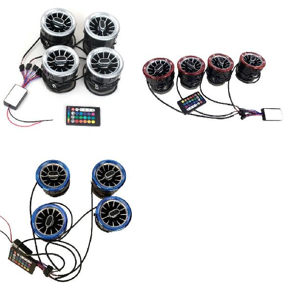1/2/4ピース LED フロント ダッシュボード AC エア コンディション 吹き出し口 ベント ターボ インテリア トリム 適用: メルセデス・ベンツ 1 セット シルバー～1 セット ブルー AL-NN-6038 AL Car parts