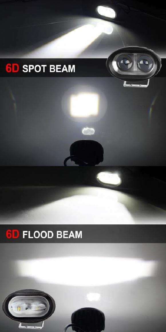 1ピース LED ヘッドライト 適用: オートバイ トラック トラクター トレーラー SUV ATV オフ-ロード LED ワーク ライト 12V 24V 6D スポット ライト・6D 投光ランプ ライト AL-NN-6177 AL Car light｜オートパーツエージェンシー