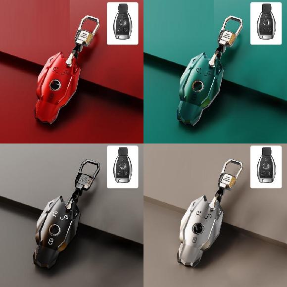 キーケース カバー キー バッグ 適用: メルセデス・ベンツ A B C S クラス AMG GLA CLA GLC W221 W204 W205 W176 アクセサリー ホルダー シェル キーチェーン レッド~シルバー AL-NN-8029 AL Interior parts for cars|オートパーツエージェンシー