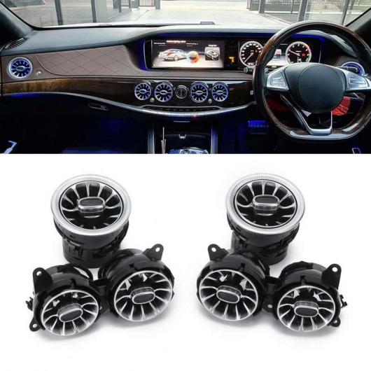 6ピース 64 色 フロント LED タービン 通気口 ライト キット 適用: メルセデス・ベンツ Sクラス W222 2018 2019 2020 スタイル AL-NN-8076 AL Car parts|オートパーツエージェンシー