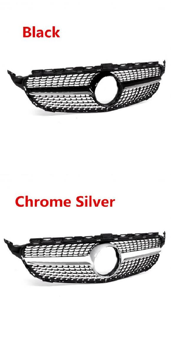 スタイル W205 フロント グリル グリル メッシュ 適用: メルセデス 適用: ベンツ C クラス W205 C200 C250 C300 C350 2015-18 カメラなし ブラック・クロムシルバー AL-NN-8379 AL Exterior parts for cars｜オートパーツエージェンシー