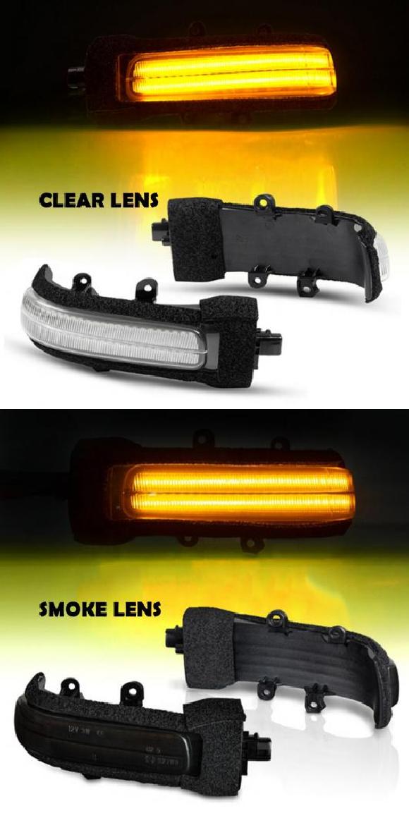 ダイナミック LED サイド バックミラー ミラー ターンシグナルライト 適用: トヨタ RAV4 ヴァンガード ハイランダー クルーガー シエナ クリア レンズ・スモーク レンズ AL-OO-0994 AL Car light｜オートパーツエージェンシー