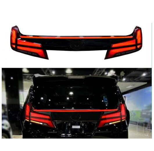 テールライト 適用: トヨタ アルファード ヴェルファイア 2015-2019 リア クロス トランク テール ランプ LED ダイナミック リア テールライト ブラック・ホワイト AL-OO-0996 AL Car light