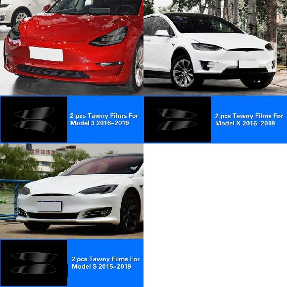フロント ヘッドランプ ステッカー 適用: テスラ/TESLA モデル3 モデル S モデル X ヘッドランプ TPU スモーク ブラック ヘッドライト モデル 3 2ピース～モデル S 2ピース AL-OO-1028 AL Car light 7,547円