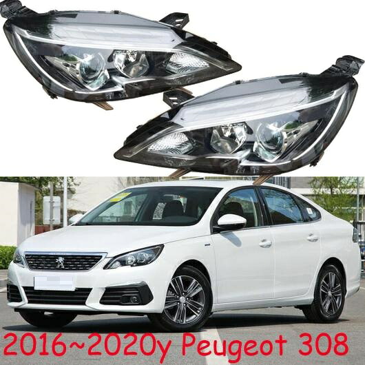 1ピース バンパー ヘッド ライト PEUGO 308 ヘッドライト 2016-2020 LED DRL ヘッドランプ デイタイム 1セット 2ピース PEUGOT 308 2012-2015 ワイヤー AL-OO-0105 AL Car light｜オートパーツエージェンシー