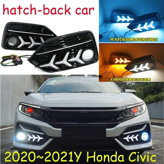 ダイナミック ハッチ-バック バンパー ヘッドライト シビック デイタイム ライト 2020-2022 LED ヘッドランプ ホワイト イエローブルー ホンダ シビック 2020-2022 ハッチ バック AL-OO-0109 AL Car light