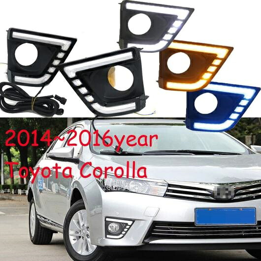 バンパー カローラ ヘッドライト 適用: アルティス デイタイム ライト 2014-2015 LED DRL ヘッドランプ フォグ ホワイト イエロー ブルー トヨタ カローラ 2014-2015 オールインLED AL-OO-0147 AL Car light 19,469円