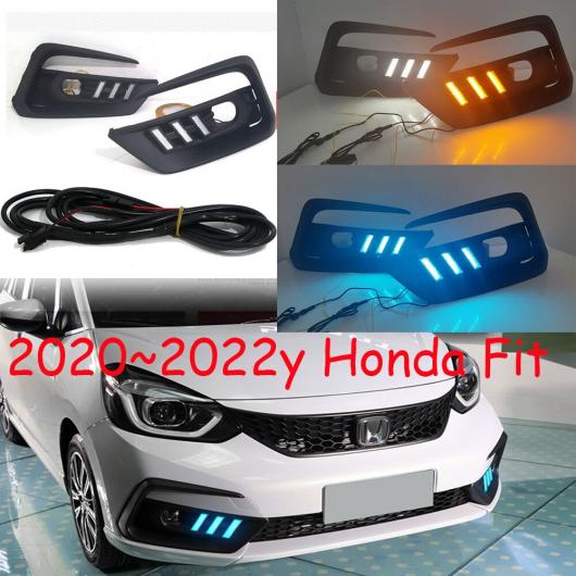 ダイナミック バンパー ヘッドライト 適用: フィット ジャズ デイタイム ライト ソラリス 2021-2022 DRL LED ヘッドランプ モデル1 ホワイト イエロー B ホンダ フィット 2021-2022 AL-OO-0249 AL Car light 64,658円