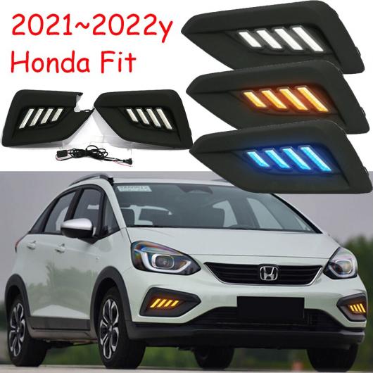 ダイナミック バンパー ヘッドライト 適用: フィット ジャズ デイタイム ライト ソラリス 2021-2022 DRL LED ヘッドランプ モデル2 ホワイト イエローBL ホンダ フィット 2021-2022 AL-OO-0249 AL Car light