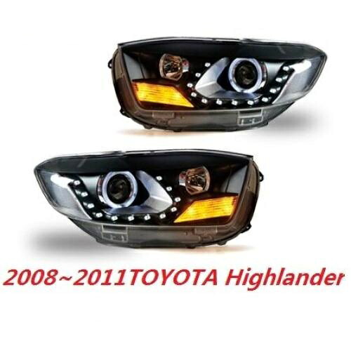 2008 2009 2010 2011 2ピース バンパー ランプ ヘッド ライト 適用: ハイランダー ヘッドライト HID バルブ LED ヘッドライト トヨタ ハイランダー HID キセノン バラスト AL-OO-0348 AL Car light