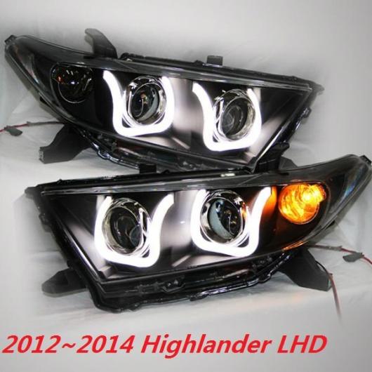 2012 2013 2014 2ピース バンパー ランプ ヘッドランプ 適用: ハイランダー ヘッドライト HID バルブ LED テールライト DRL ヘッドライト トヨタ ハイランダー 2012-2014 AL-OO-0350 AL Car light