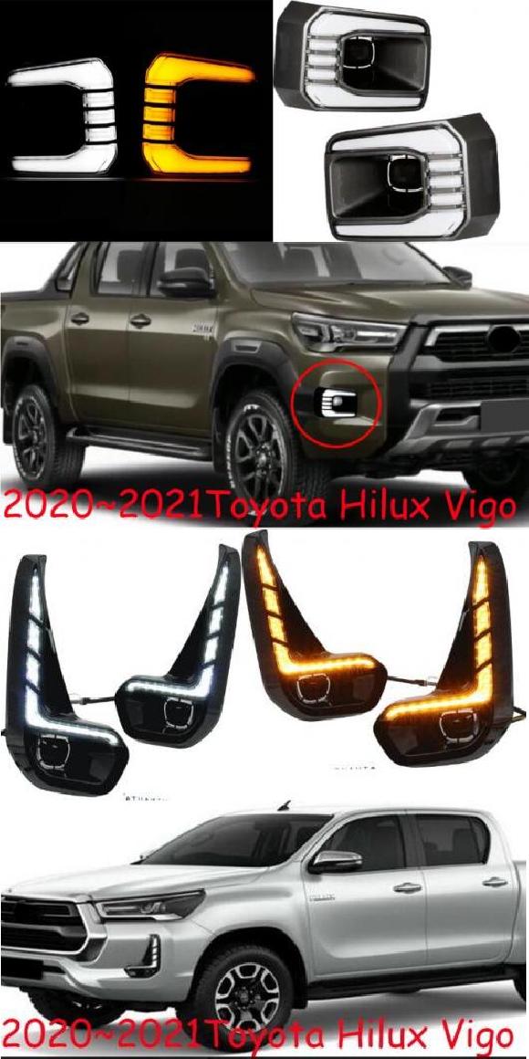 バンパー ヘッドライト ハイラックス ヴィーゴ デイタイム ライト 2020-2021 DRL LED ヘッドランプ 適用: モデル2・モデル1 トヨタ ハイラックス ヴィーゴ 2020-2021 AL-OO-0076 AL Car light