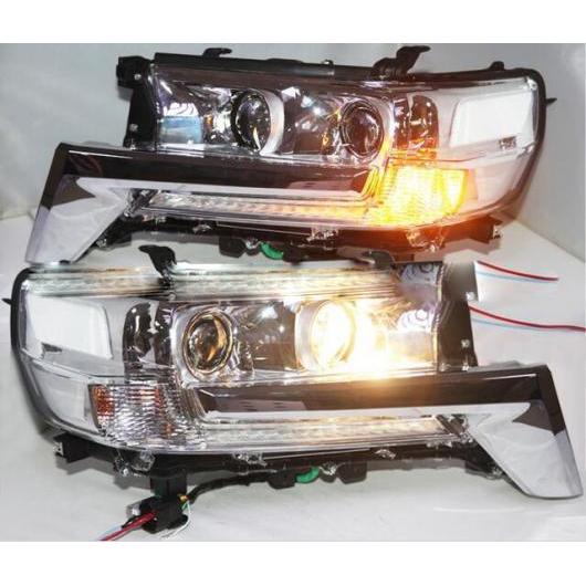 2ピース ヘッド ランプ ケース 適用: クルーザー LC200 2016 LED ヘッドライト DRL デイタイムランニングライト ヘッドライト 2ピース トヨタ ランドクルーザー LC200 2016 AL-OO-0372 AL Car light
