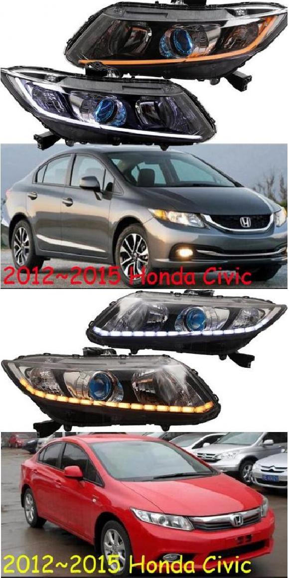 2ピース スタイリング ヘッドライト 適用: シビック 9世代 DRL 2012 2013 2014 2015 LED ランニング モデル1スタイル・モデル2スタイル ホンダ シビック 2012-2015 AL-OO-0418 AL Car light