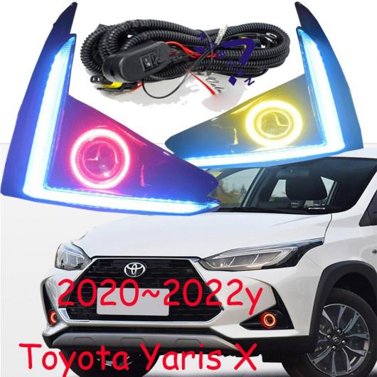 バンパー ヘッドライト ヤリス LED DRL トヨタ ヤリス ヴィッツ X ブルー CCFL リング ハロゲンバルブ~トヨタ ヤリス ヴィッツ X イエロー CCFL リング ハロゲンバルブ AL-OO-0587 AL Car light|オートパーツエージェンシー