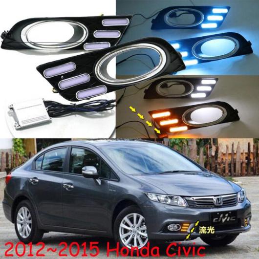1セット バンパー ヘッドライト 適用: ホンダ シビック デイタイム ライト LED DRL フォグ ホワイト イエロー ブルー ホンダ シビック 2012-2015 AL-OO-0656 AL Car light