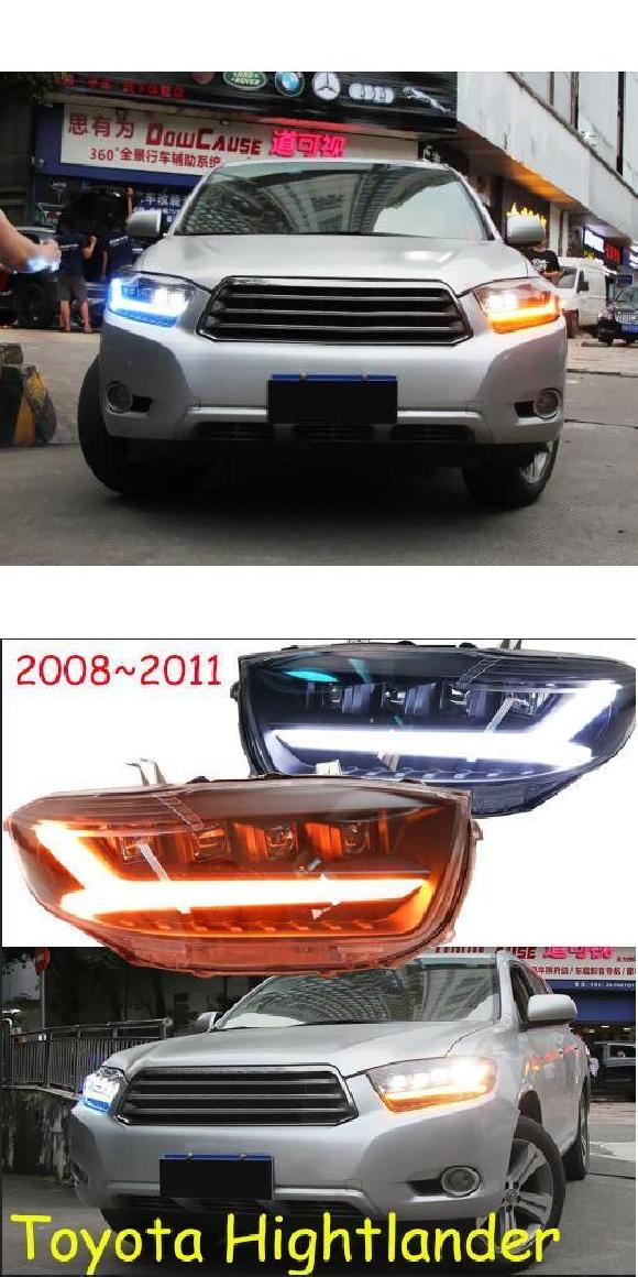 バンパー ヘッド ライト 適用: トヨタ ハイランダー 2008-2011 LED DRL デイタイム ホワイト イエローブルー・ホワイト イエロー トヨタ ハイランダー 2008-2011 AL-OO-0677 AL Car light